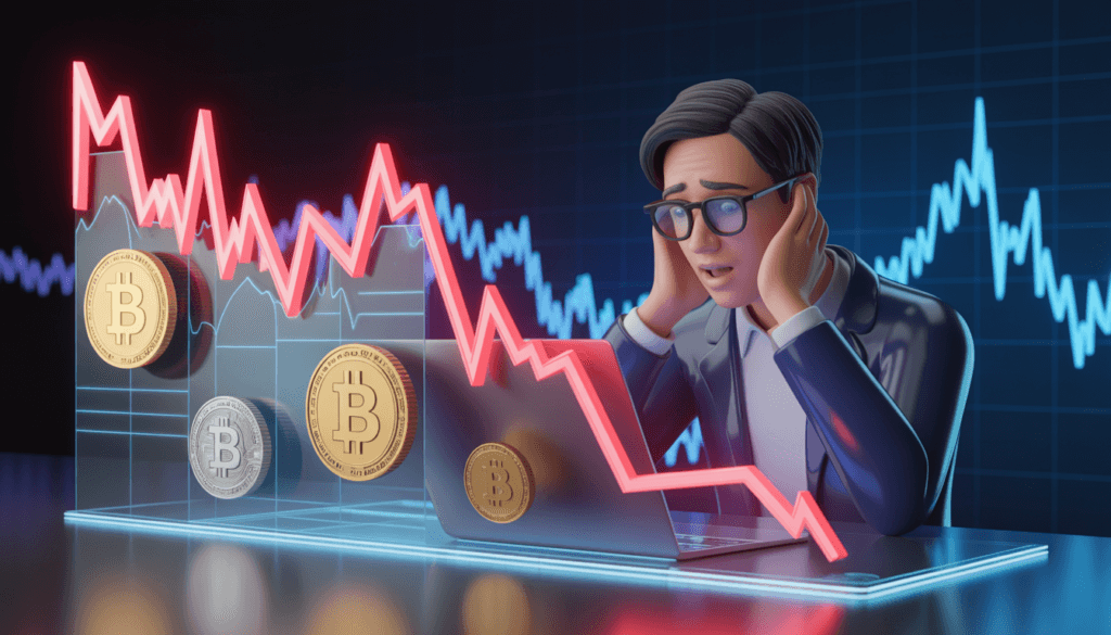 կրիպտո ներդրման ռիսկեր և գների անկման գրաֆիկ