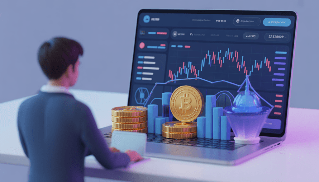 կրիպտո բորսա trading հարթակ Binance և գրաֆիկների վիզուալ պատկեր