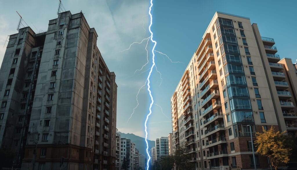 հին ֆոնդ և նորակառույց շենքեր Հայաստանում